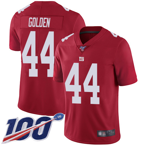 Men New York Giants 44 Markus Golden Red Limited Red Inverted Legend 100th Season Football NFL Jersey